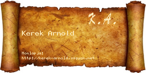 Kerek Arnold névjegykártya